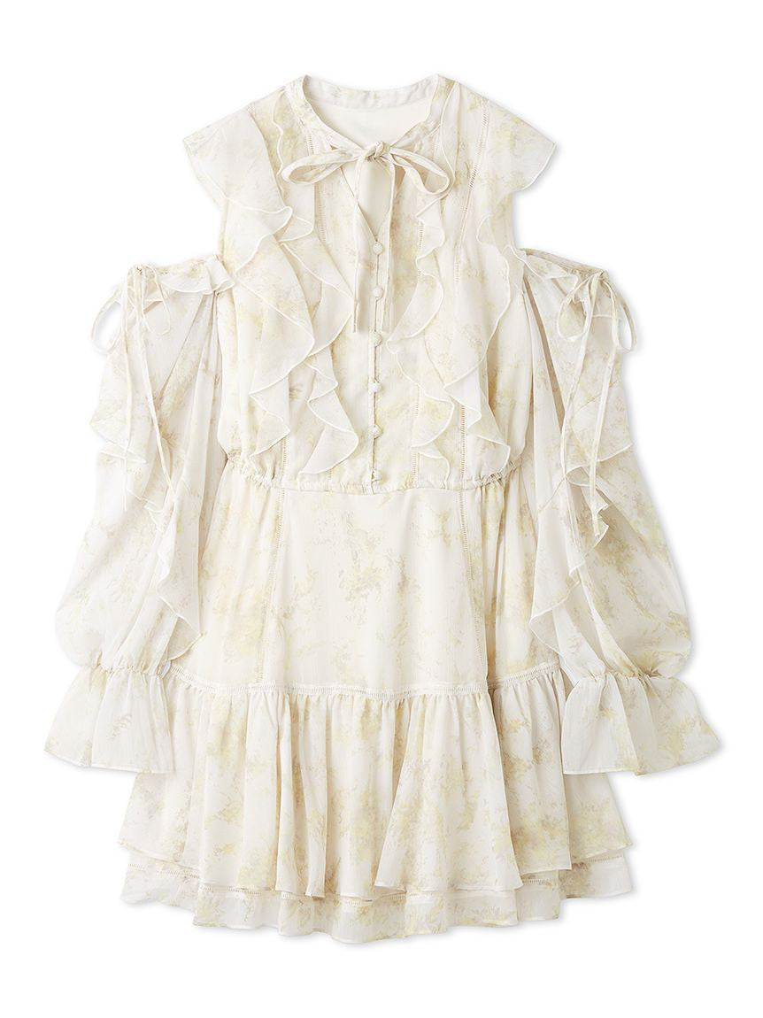 Printed Frill Mini Dress