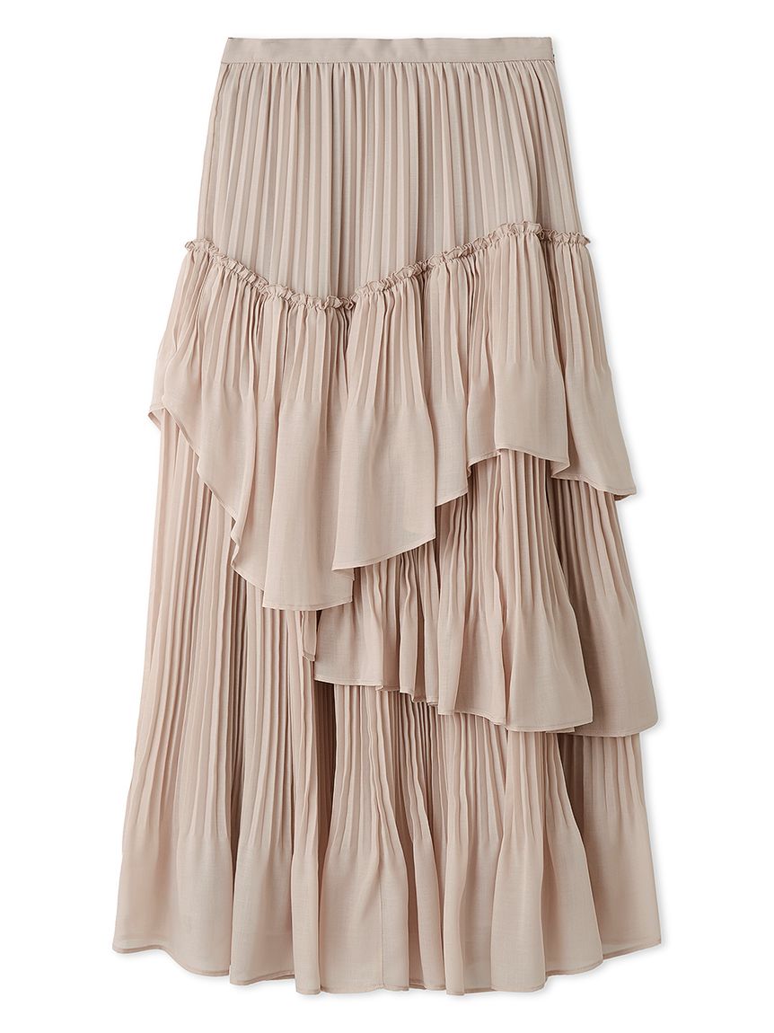 Voluminous Layered Ruffle Midi Skirt
