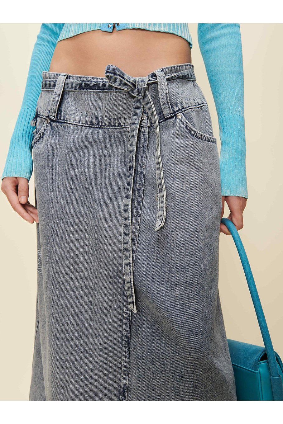 House of Sunny Low Rider Denim Skirt