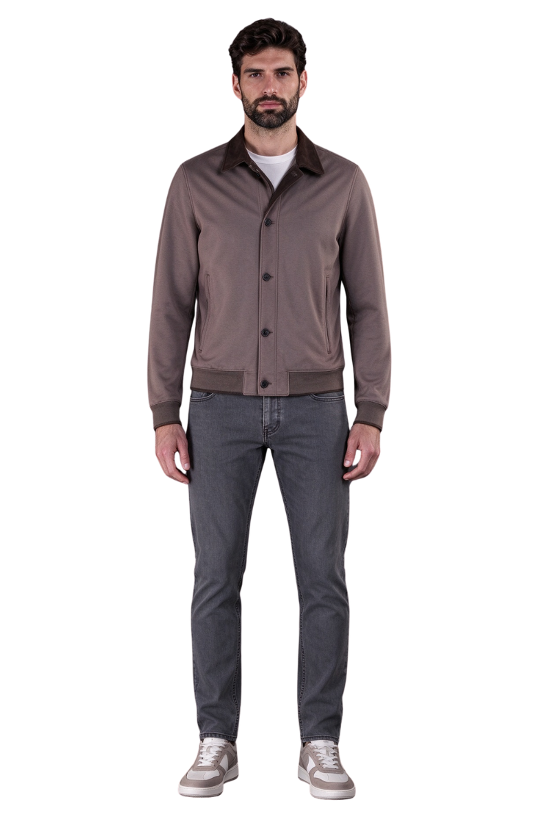 MooRER SIRONI-GF Bomber Jacket Piombo