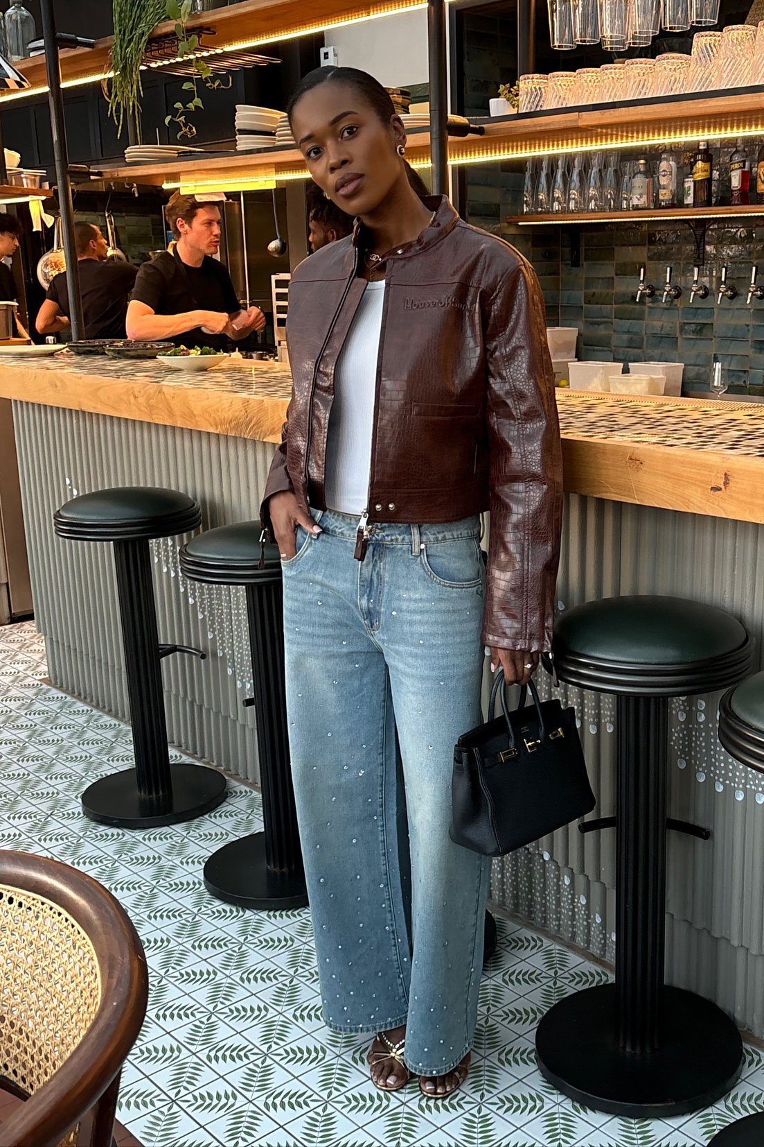 @nlmarilyn in House of Sunny Crystallised Wide Leg Denim