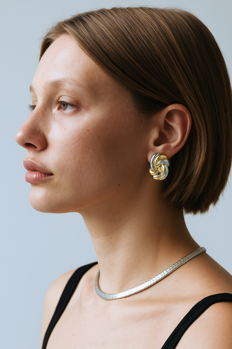 Manner Jewelry Two Tones Knot
Earrings