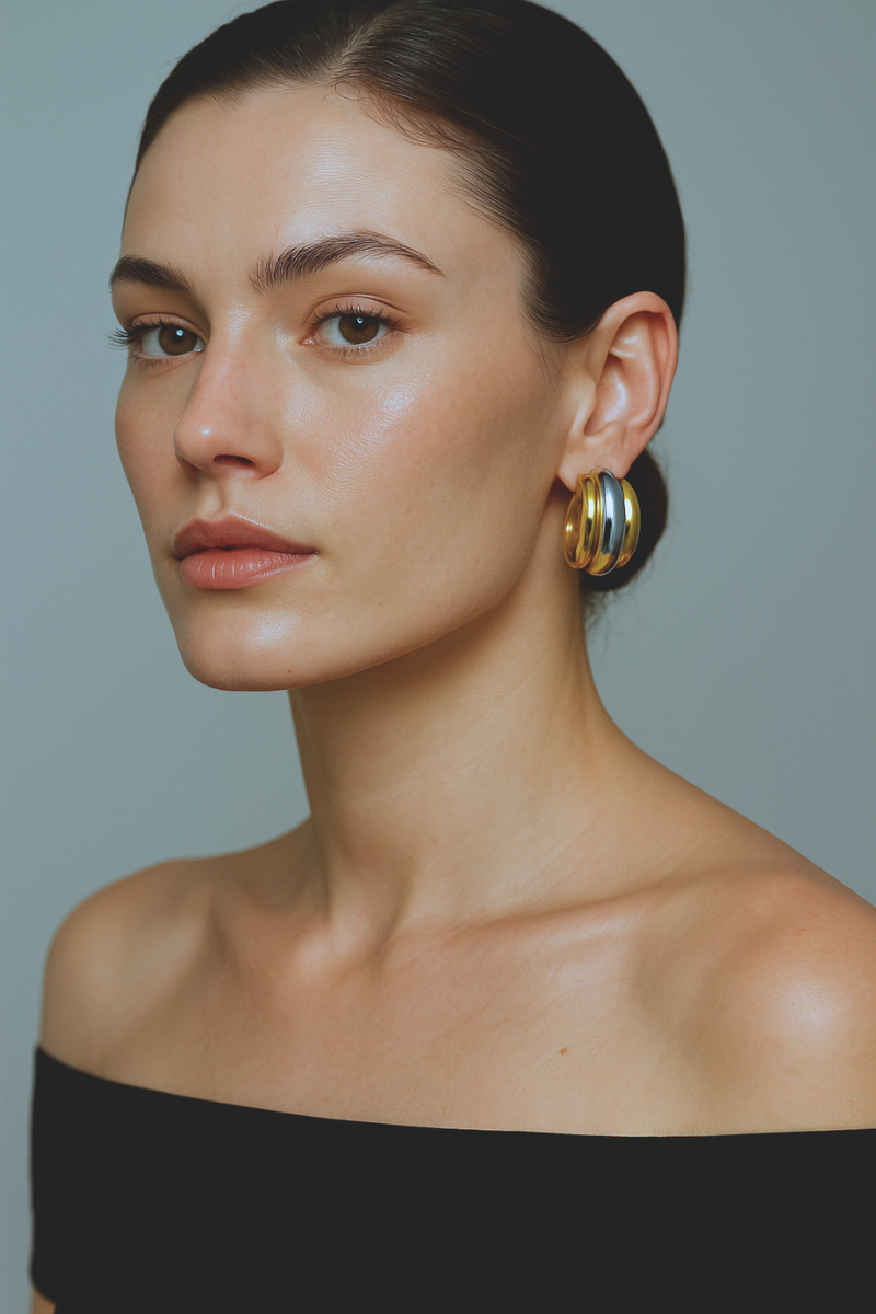 Manner Jewelry Two Tones Chubby
Earrings