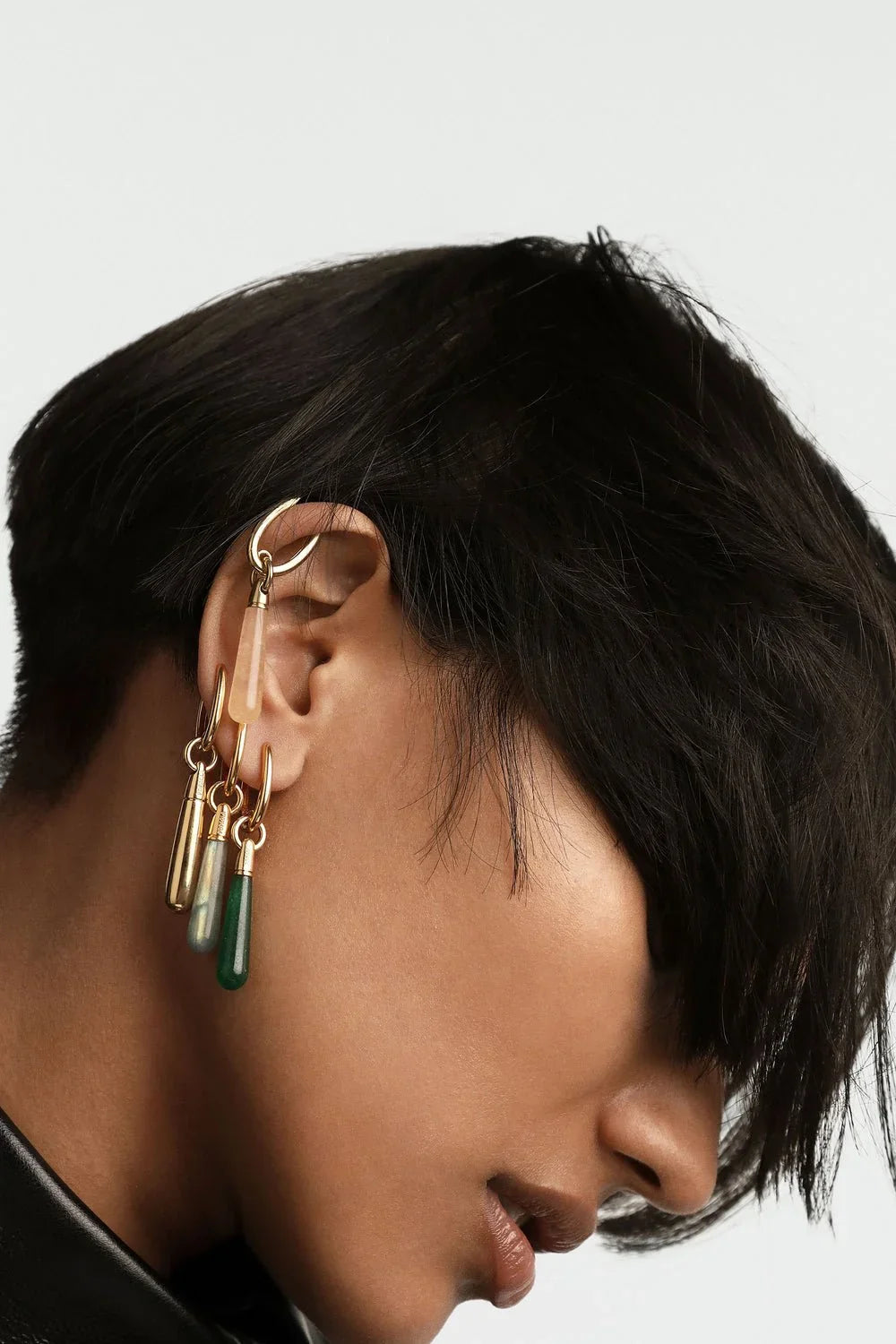 PDPAOLA Yellow Aventurine Large Jupiter Single Hoop