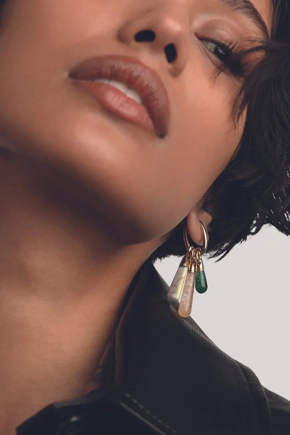 PDPAOLA Yellow Aventurine Large Jupiter Single Hoop