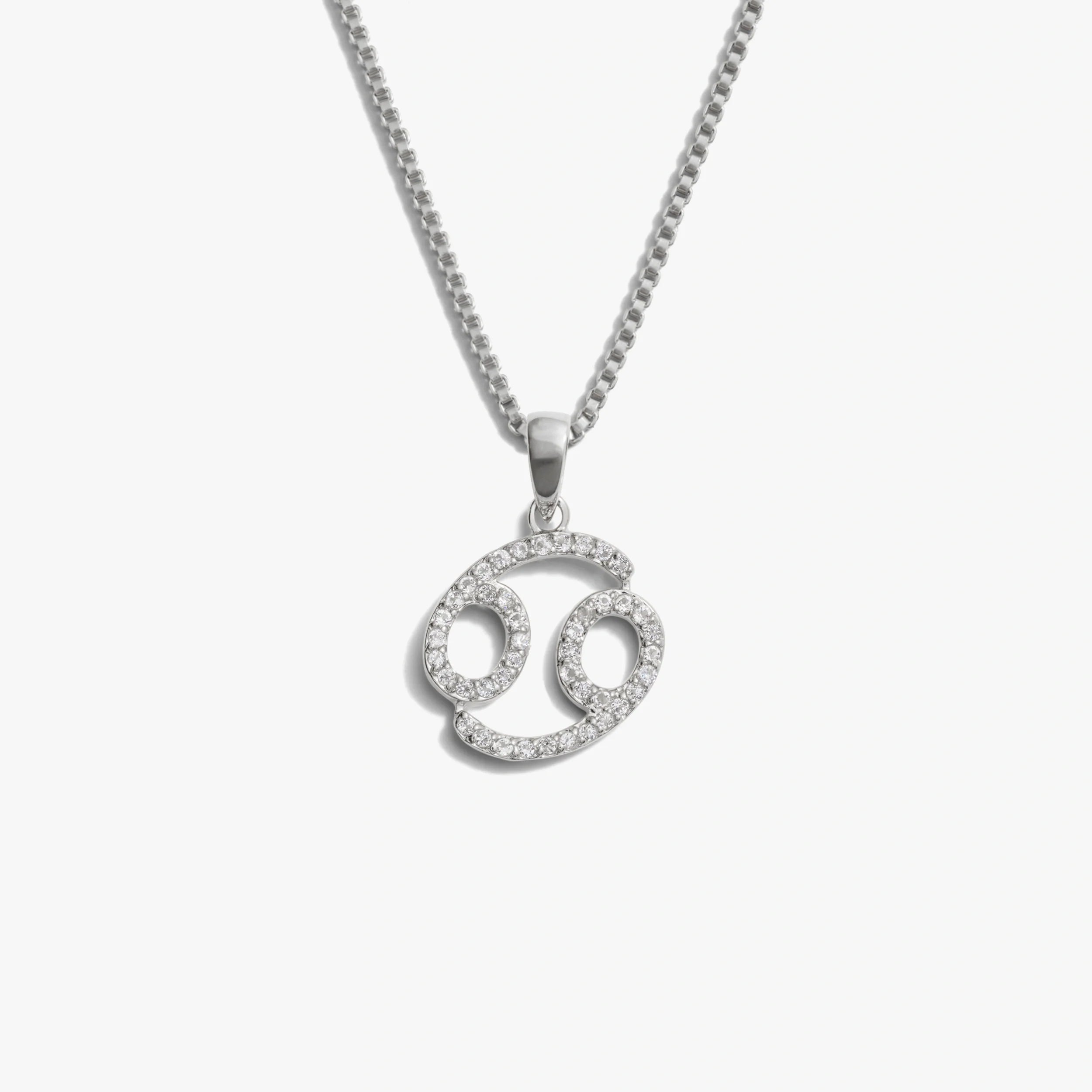 Awe Inspired Necklaces 925 Sterling Silver / Cancer / Mini Zodiac Gemstone Necklace