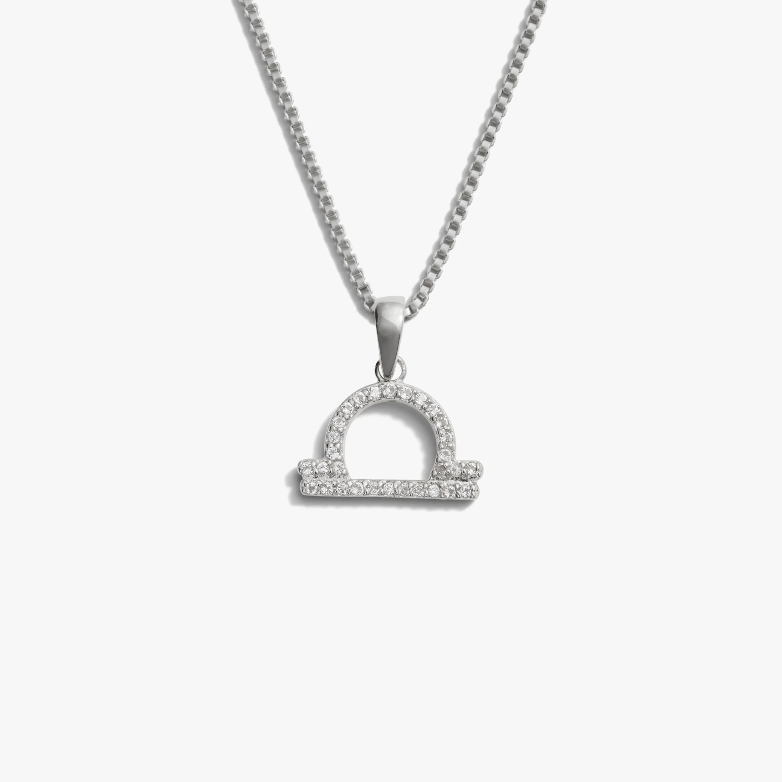 Awe Inspired Necklaces 925 Sterling Silver / Libra / Mini Zodiac Gemstone Necklace