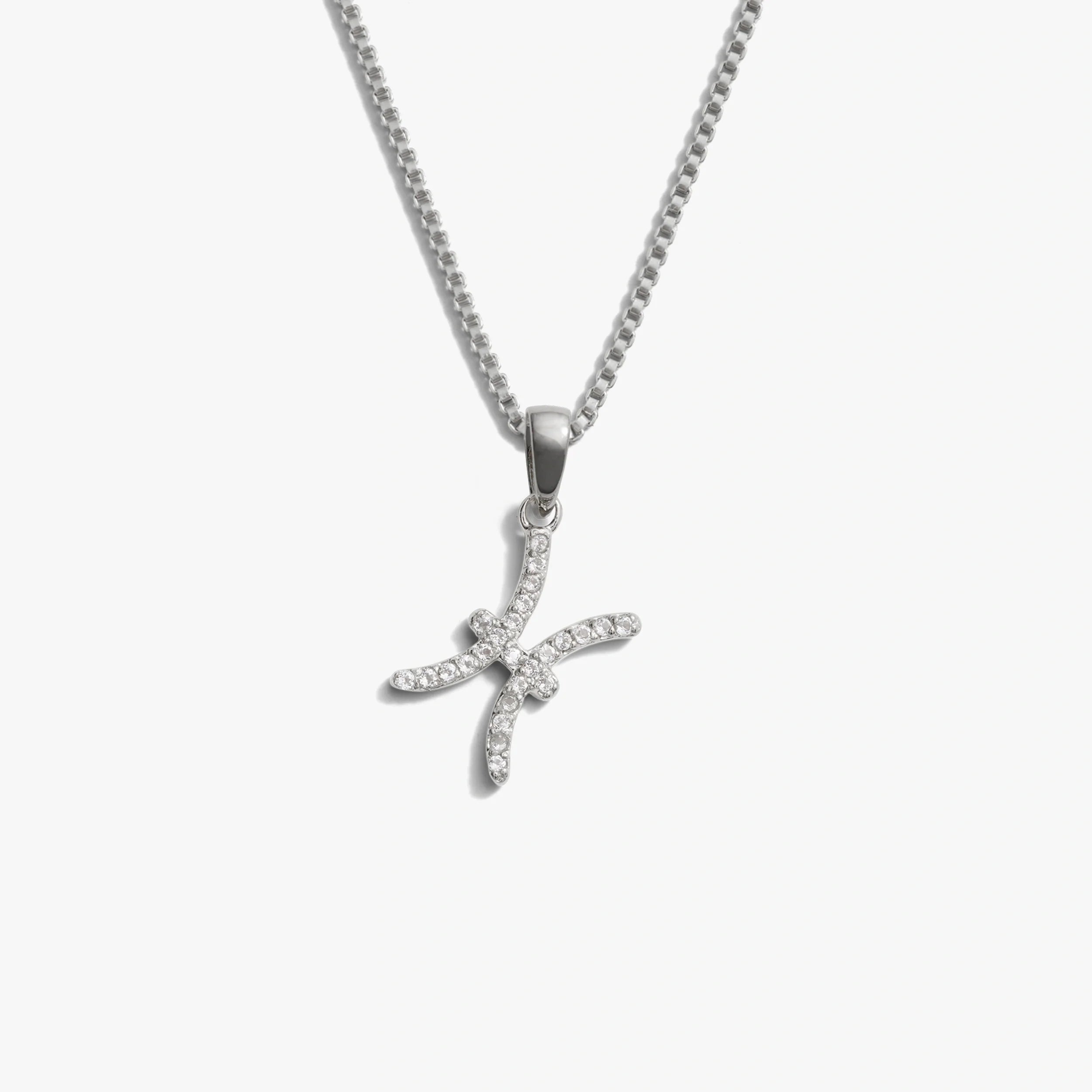 Awe Inspired Necklaces 925 Sterling Silver / Pisces / Mini Zodiac Gemstone Necklace