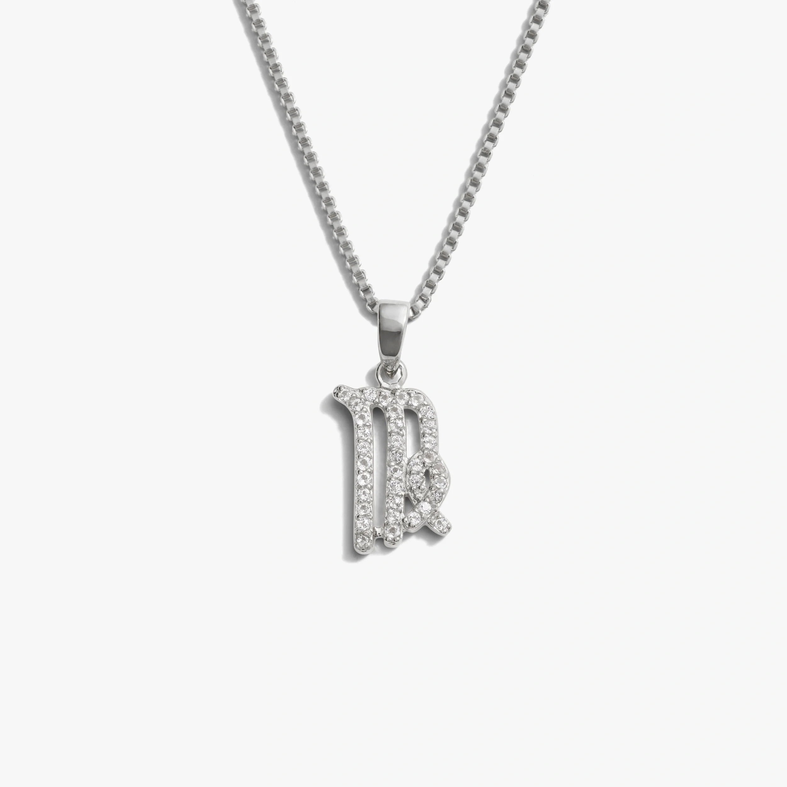 Awe Inspired Necklaces 925 Sterling Silver / Virgo / Mini Zodiac Gemstone Necklace
