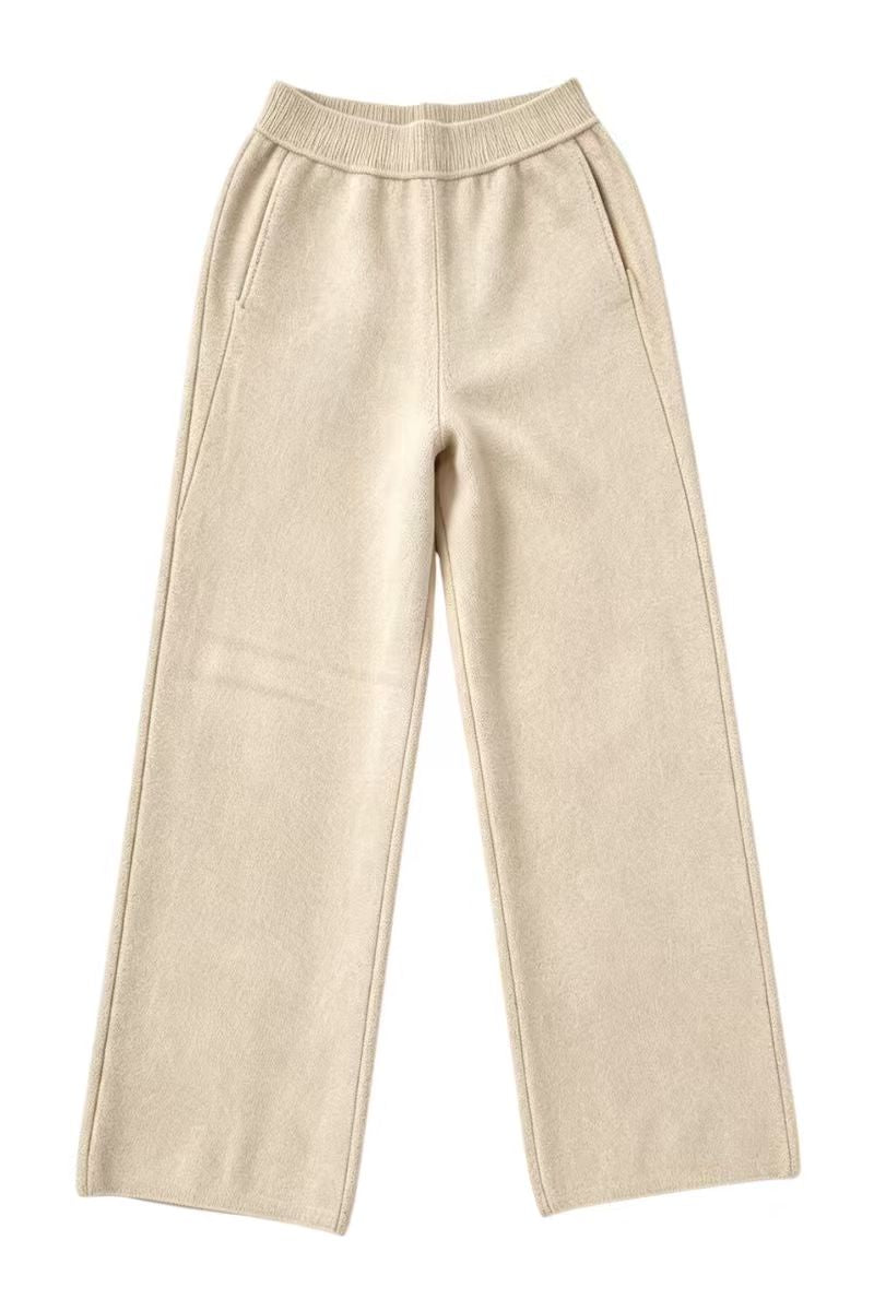 Max Simple Wide-Leg Wool Trouser Almond MSSD252612A