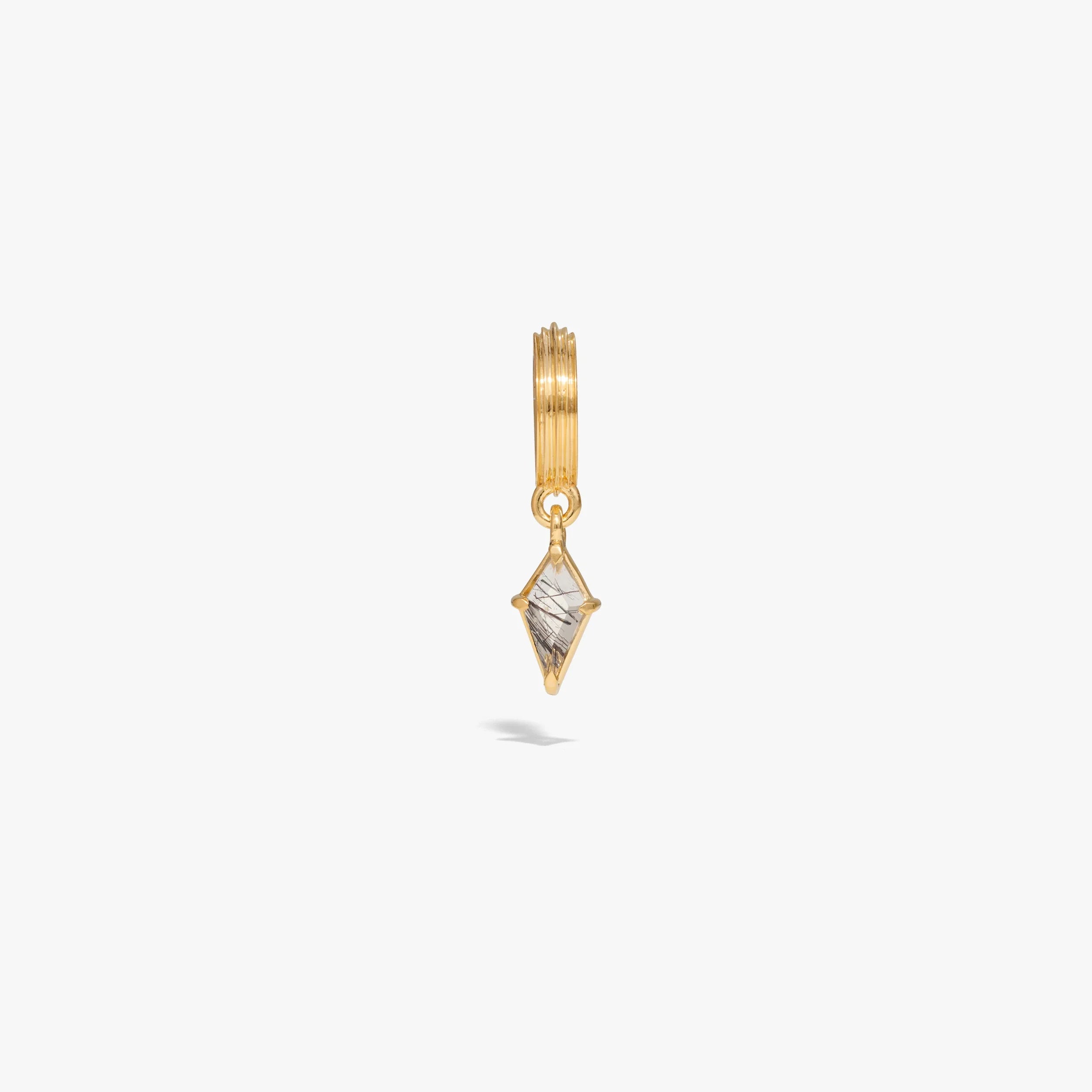 Awe Inspired Earrings 14K Yellow Gold Vermeil / Single Prism Huggies
