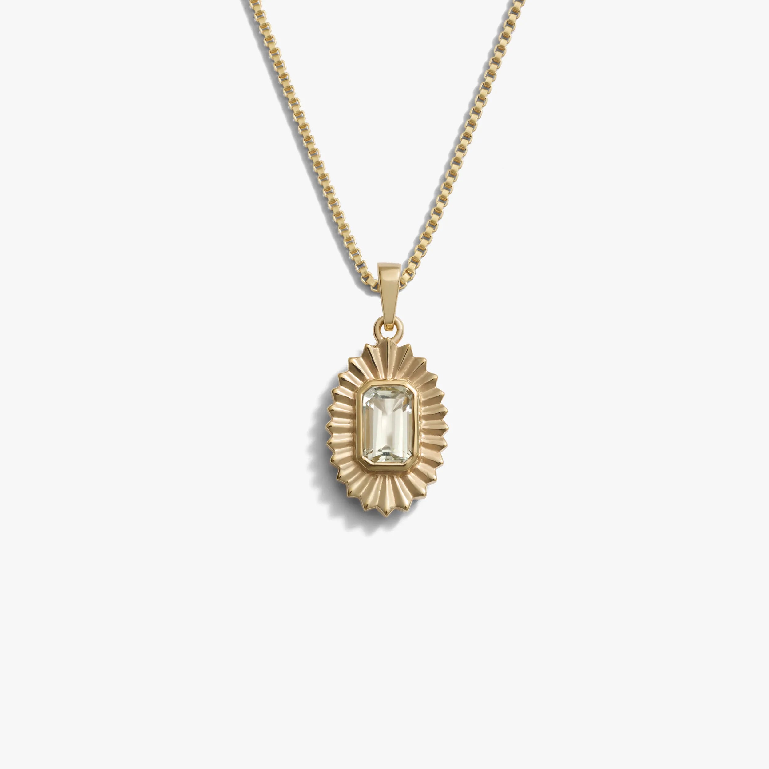 Awe Inspired Necklaces 14K Yellow Gold Vermeil / Green Amethyst / 16"-18" Aura Necklace