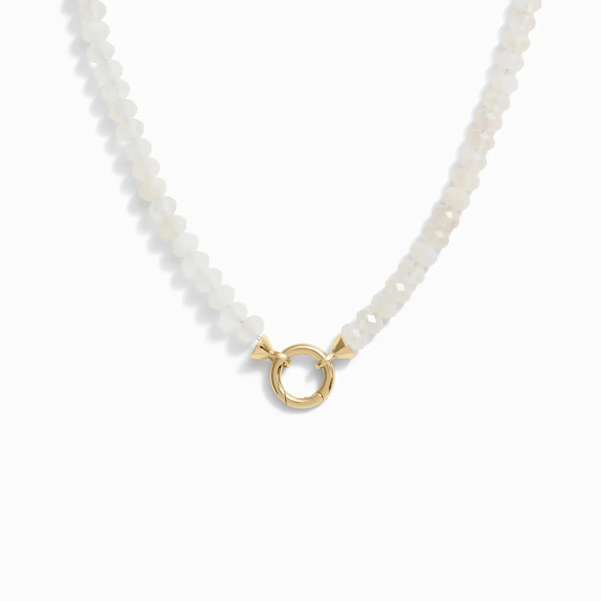 Awe Inspired Necklaces 14K Yellow Gold Vermeil / Moonstone Gemstone Charm Necklace