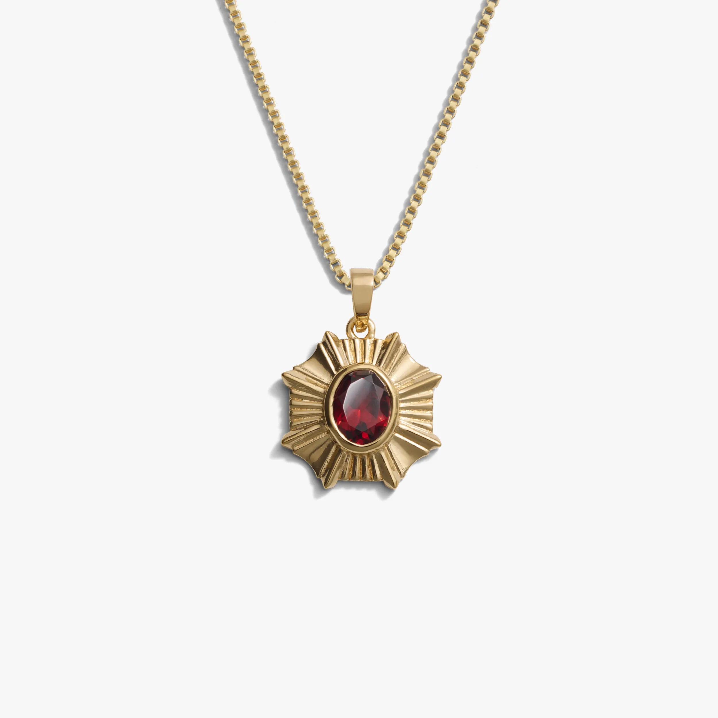 Awe Inspired Necklaces 14K Yellow Gold Vermeil / Red Garnet / 16"-18" Aura Necklace