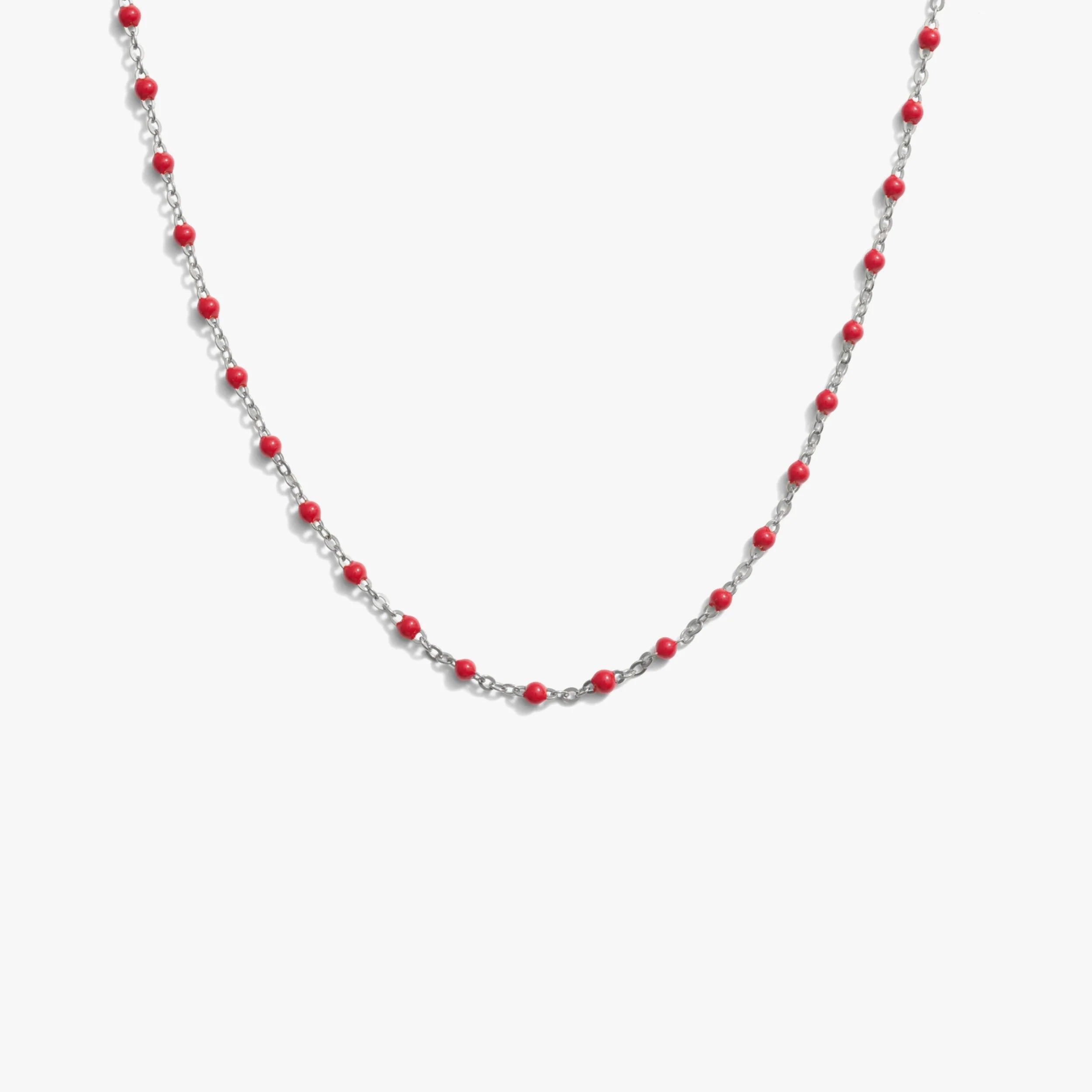 Awe Inspired Necklaces 925 Sterling Silver / Ruby / 18"-22" Pop Of Color Necklace