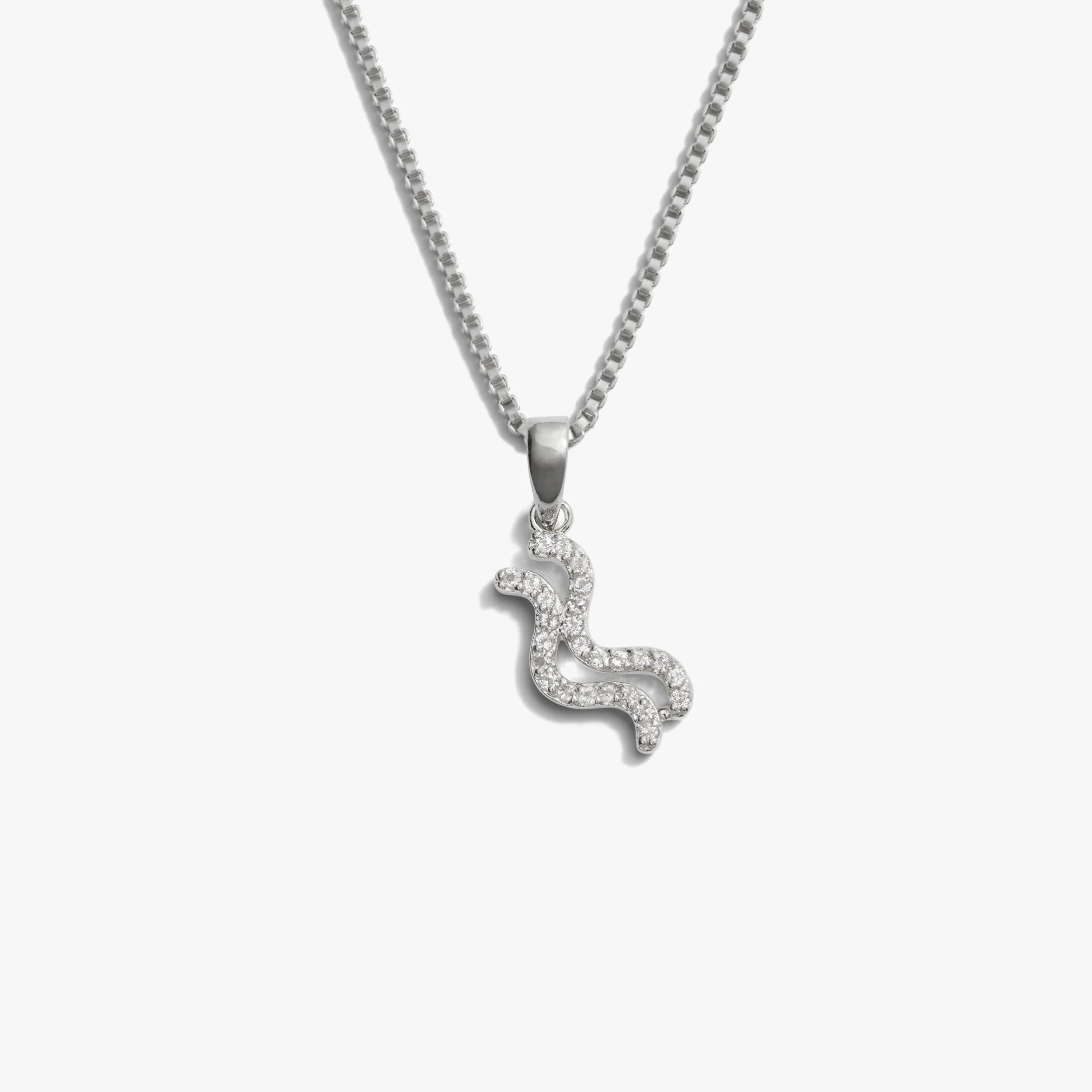 Awe Inspired Necklaces Sterling Silver / Aquarius / Mini Zodiac Gemstone Necklace