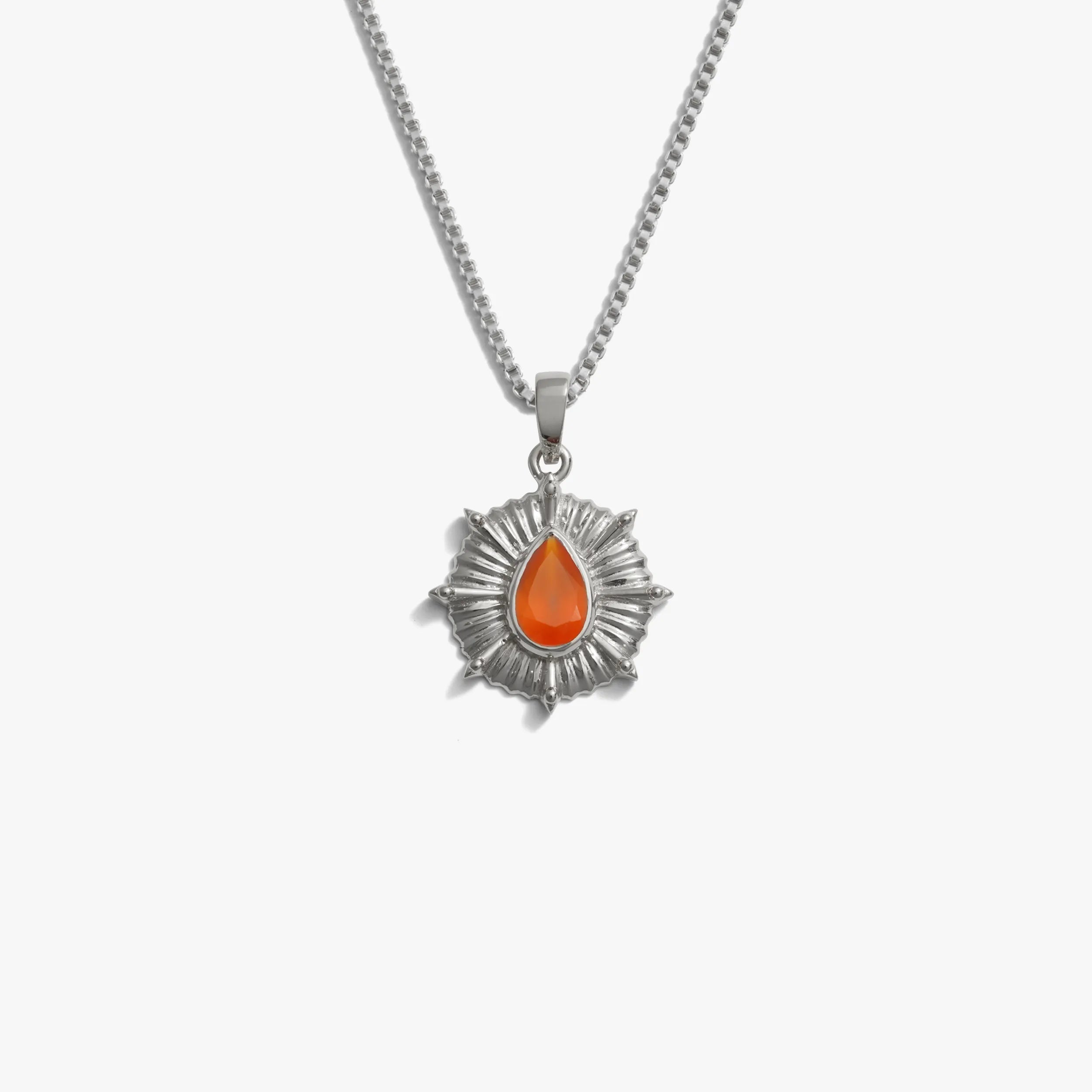 Awe Inspired Necklaces Sterling Silver / Orange Onyx / 16"-18" Aura Necklace
