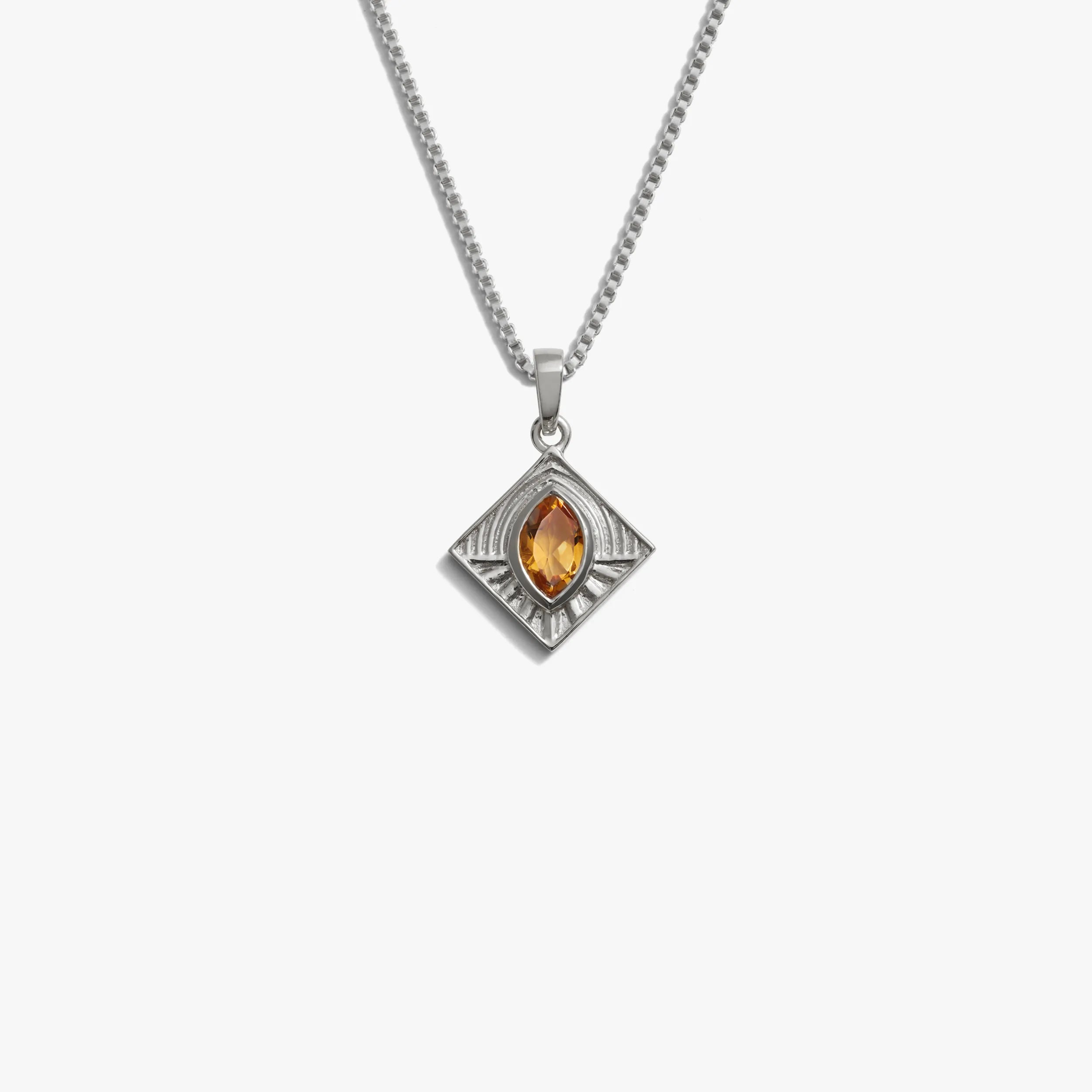 Awe Inspired Necklaces Sterling Silver / Yellow Citrine / 16"-18" Aura Necklace