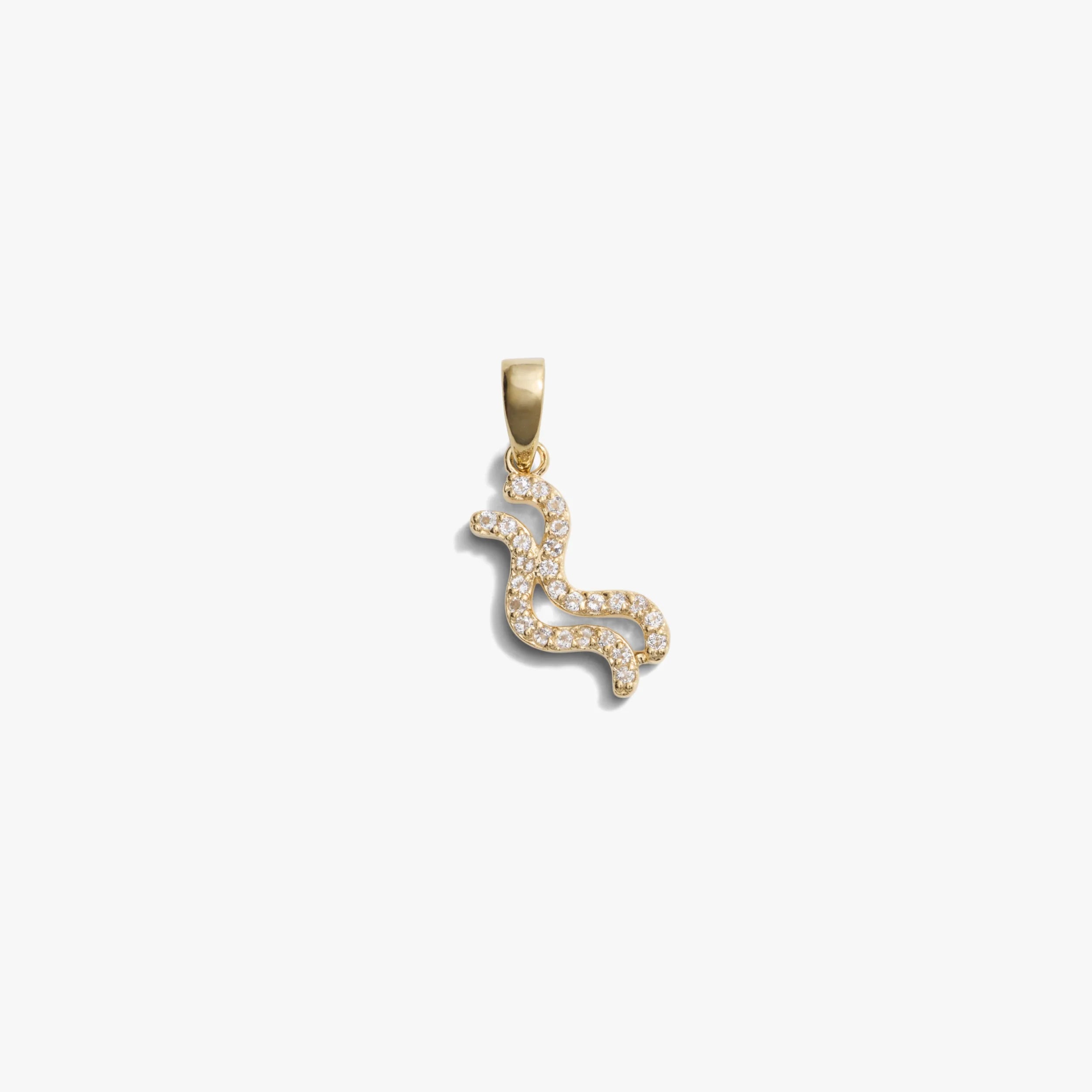Awe Inspired Pendants 14K Yellow Gold Vermeil / Aquarius / Mini Zodiac Gemstone Amulet