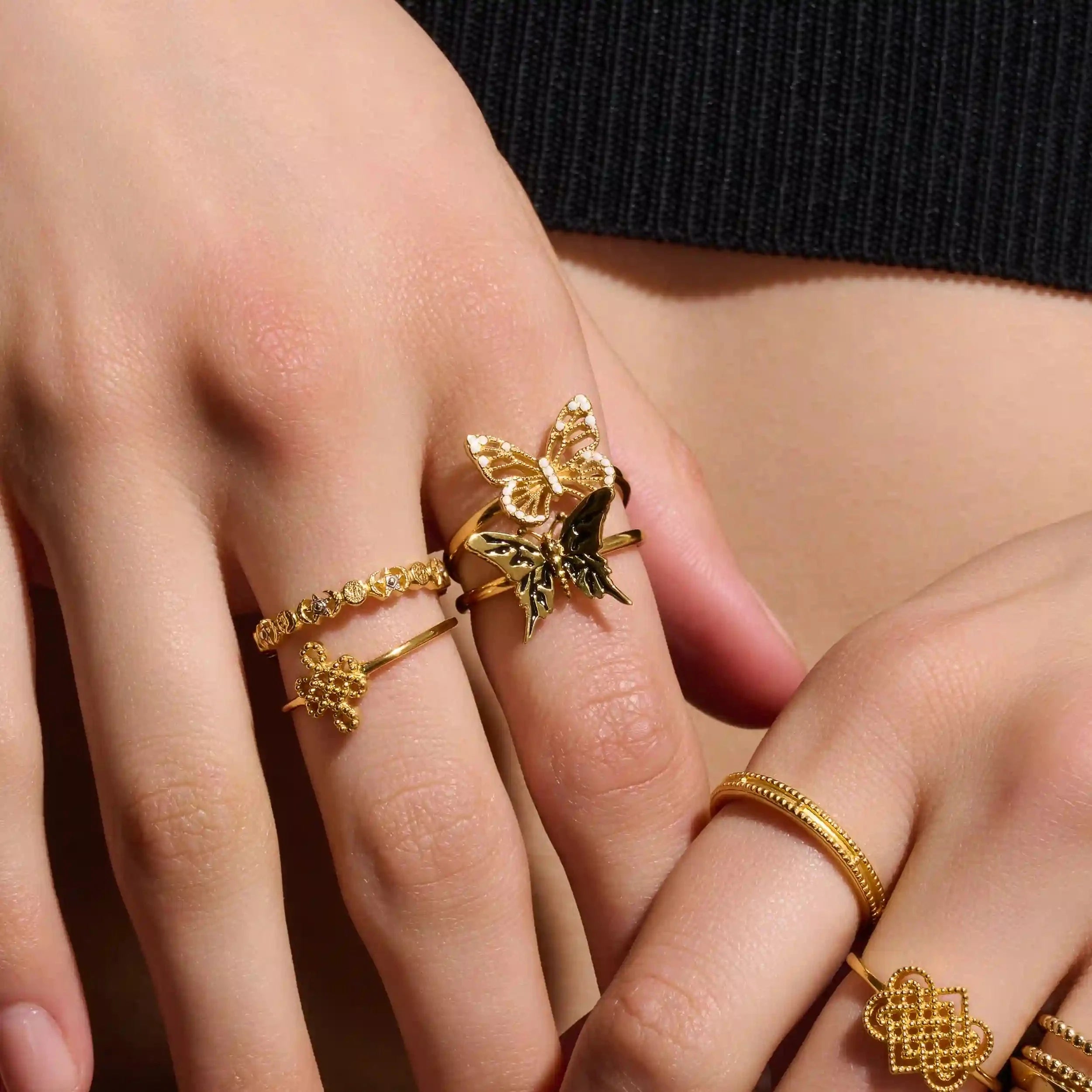 Awe Inspired Rings Dark Butterfly Ring