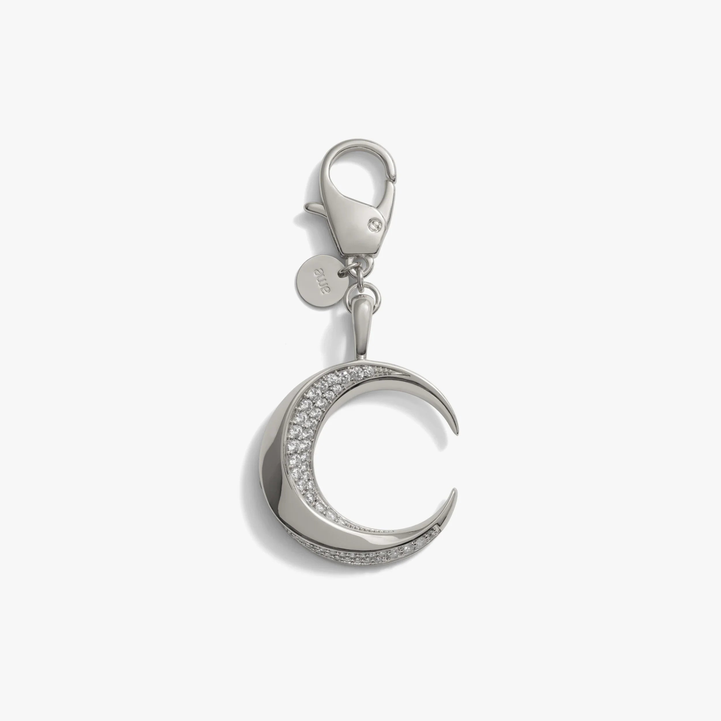 Awe Inspired Ritual Brass/Rhodium Twisted Moon Bag Charm