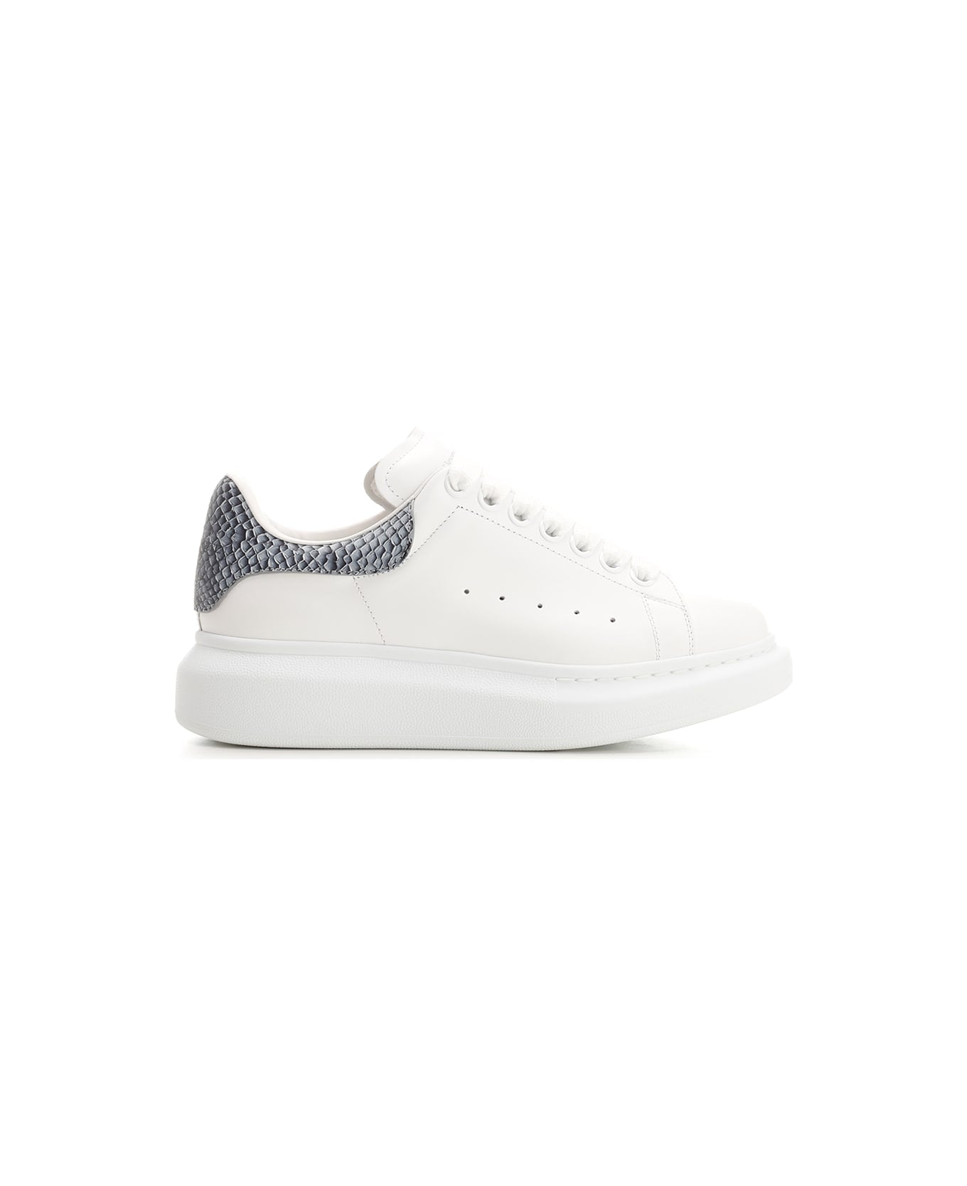 Alexander McQueen White Oversized Sneakers W SnakeTab