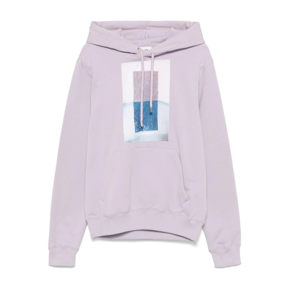 Lanvin PURPLE COTTON JERSEY HOODIE SWEATER