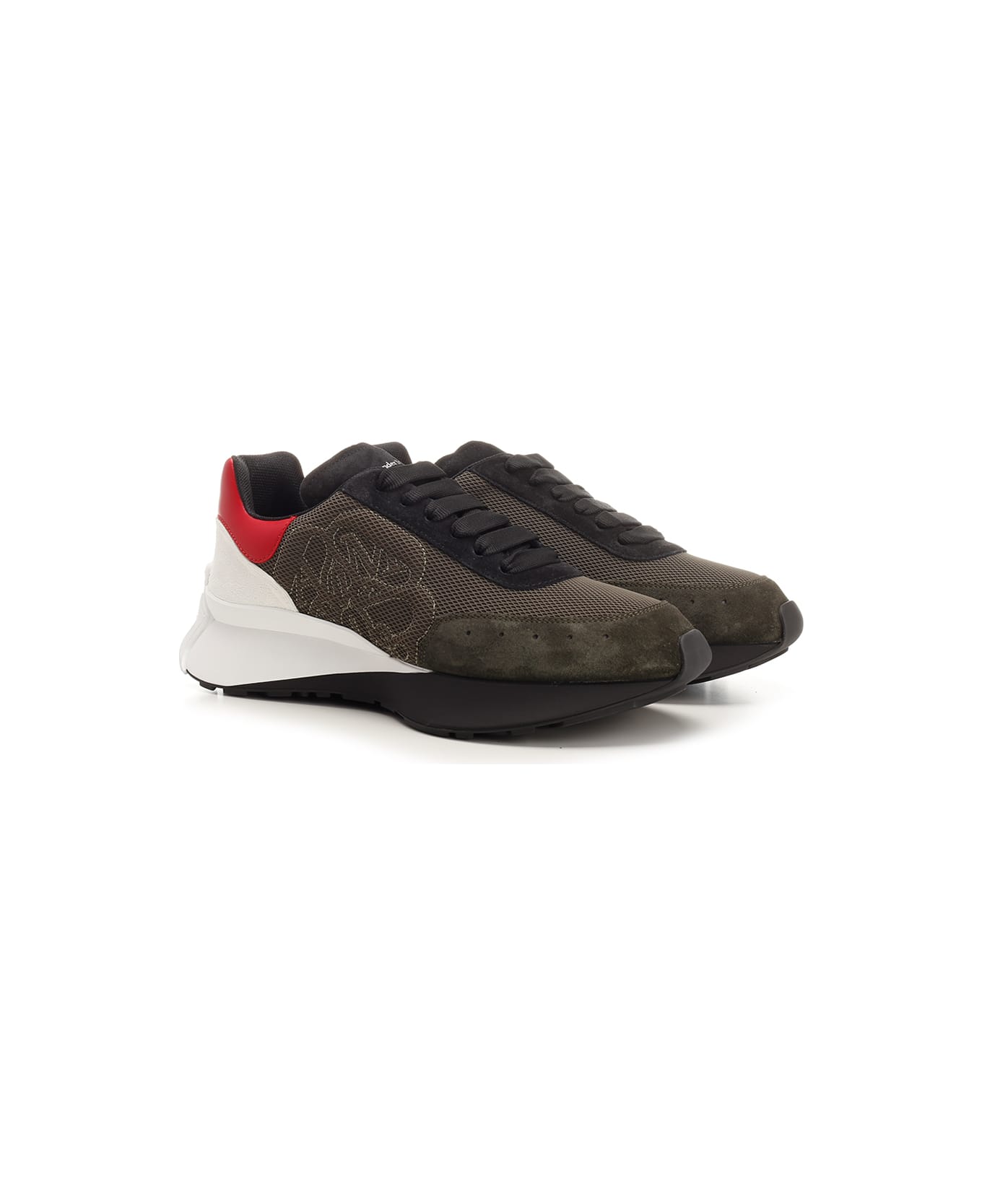 Alexander Mcqueen Sprint Runner Low-Top Sneakers in Khaki