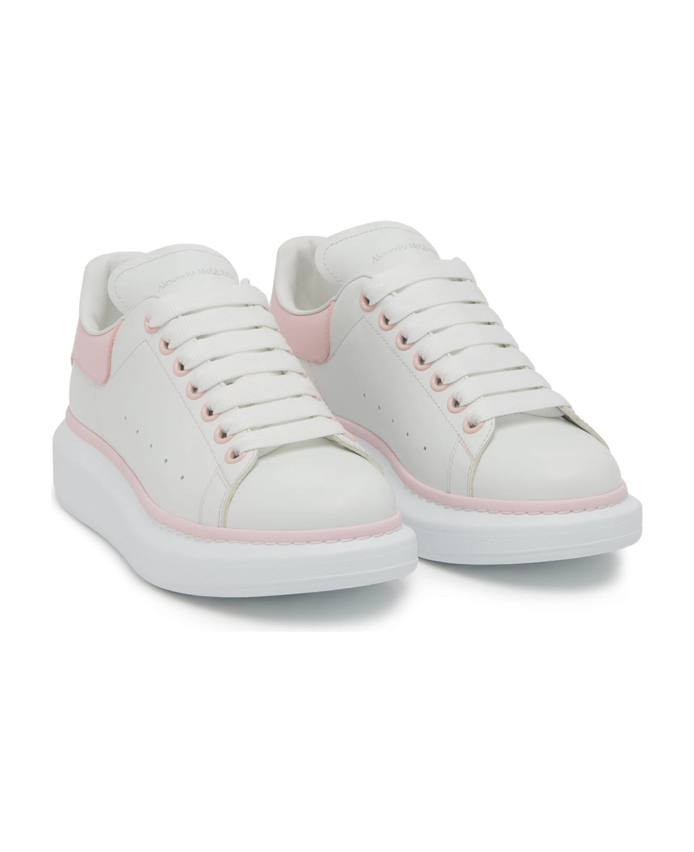 Alexander McQueen White Oversized Sneakers W Pink Tab