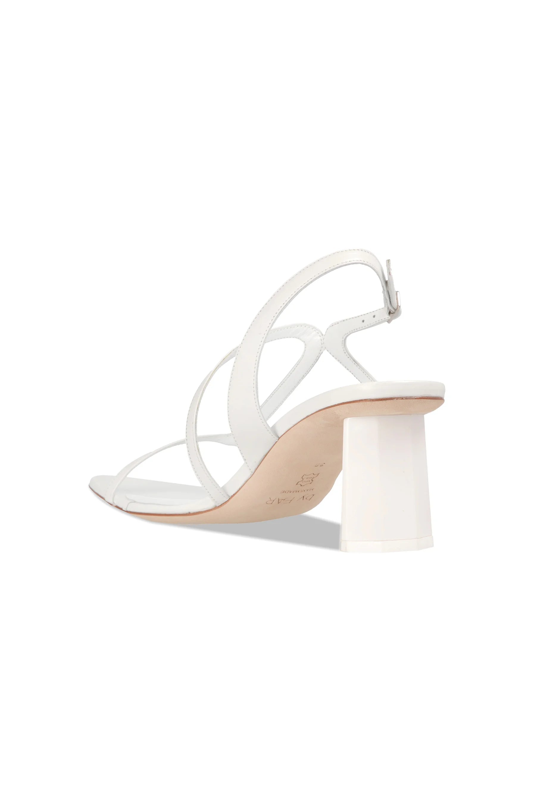 BY FAR Brigette Optic White Leather Sandals