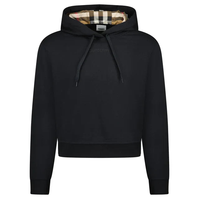 Burberry Women’s Talley Check Hoodie Black