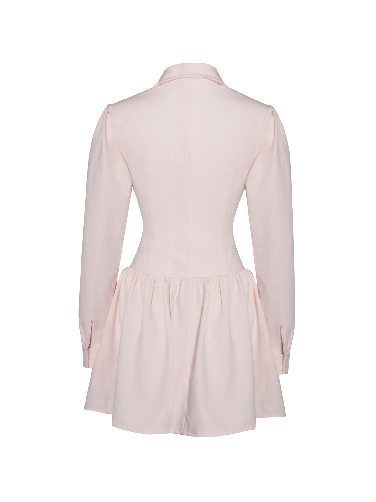 Xabrina Macaron Pink Long Sleeve Shirt Mini Dress (Archive Sale)