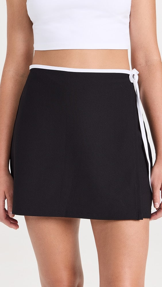 Bandier Rib Wrap Skort Black BND10103