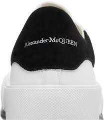Alexander McQueen Deck Skate Plimsoll Lace Up 'White Black Suede'