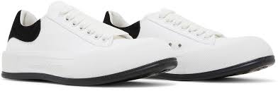 Alexander McQueen Deck Skate Plimsoll Lace Up 'White Black Suede'