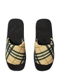 Burberyy Checkered Trek Slides In Grain (Unisex)