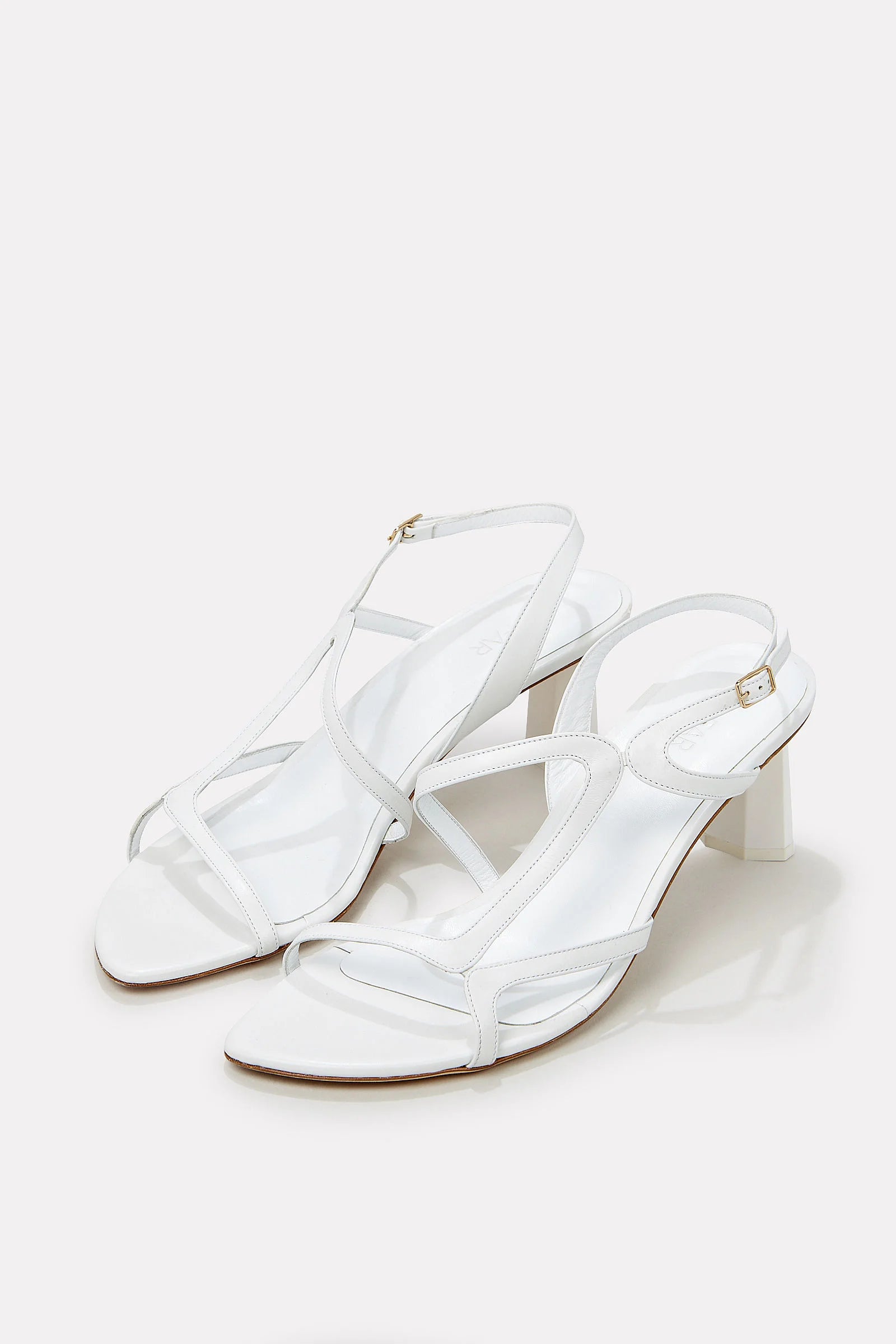 Brigette Optic White Leather Sandals