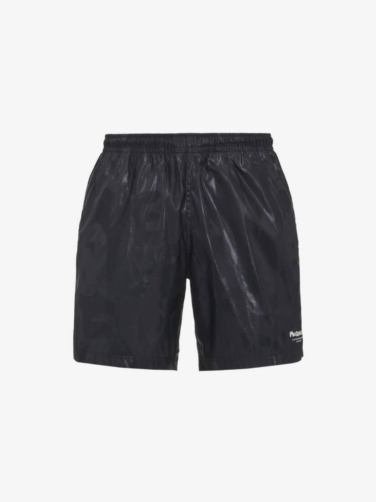 Alexander McQueen  Men's McQueen Graffiti Swim Shorts in Black