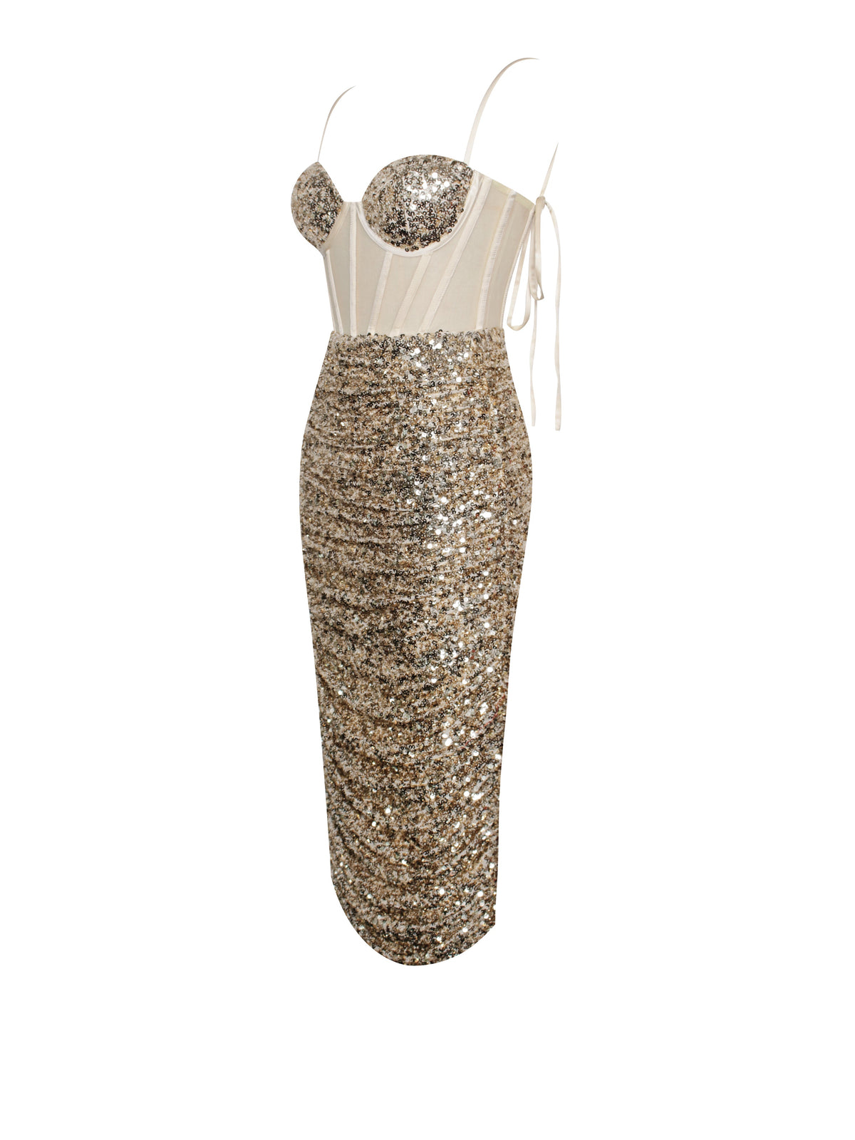 Layla Gold Sequin Corset Dress (Archive Sale)