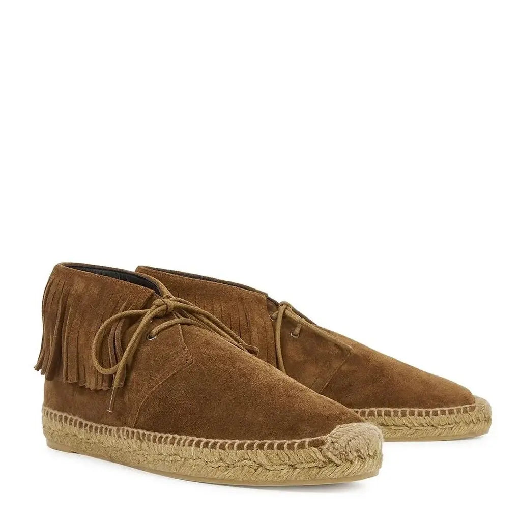 Saint Laurent Mid-Top Espadrilles Suede Boots