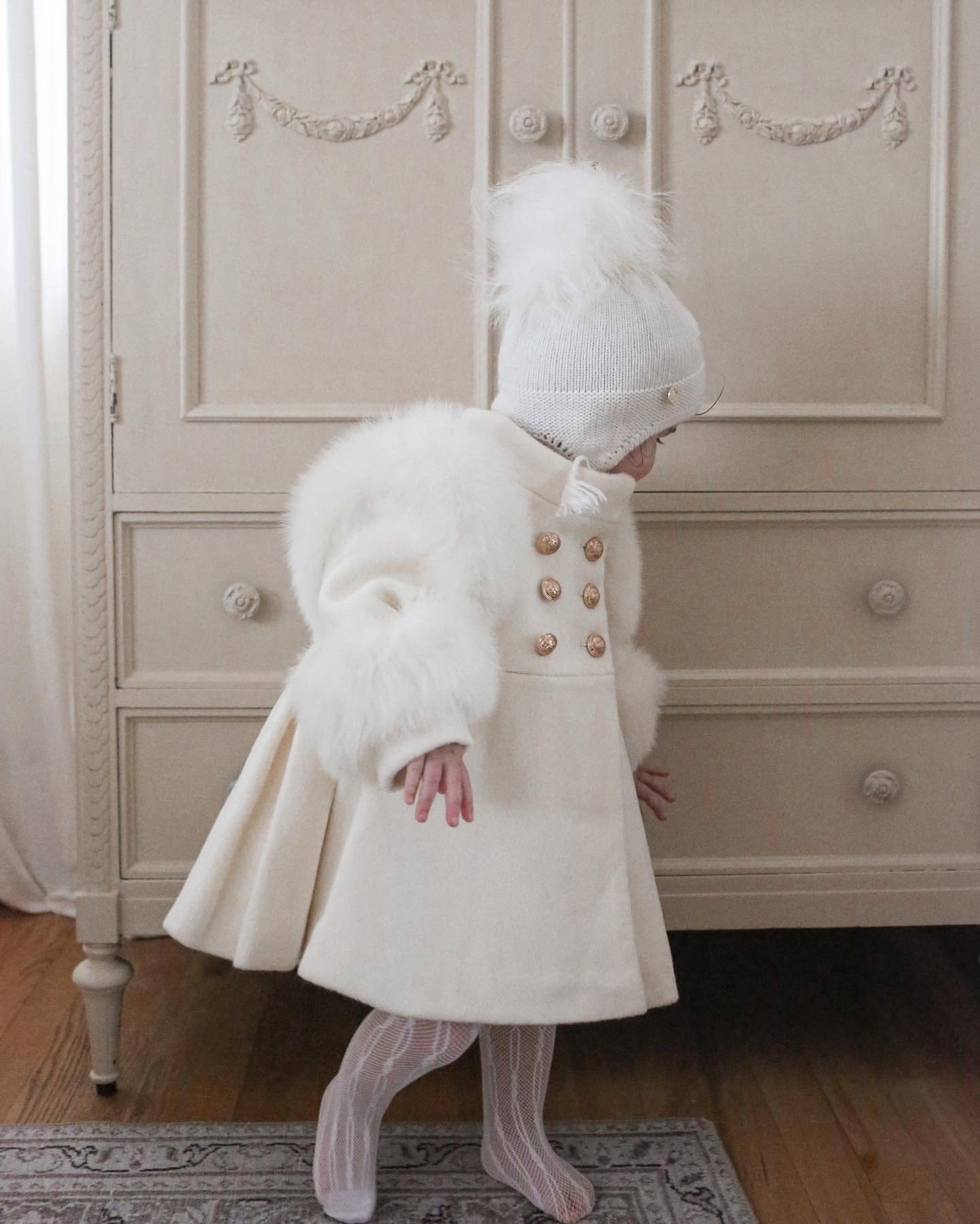 Evie Ivory Wool Coat - Petite Maison Kids