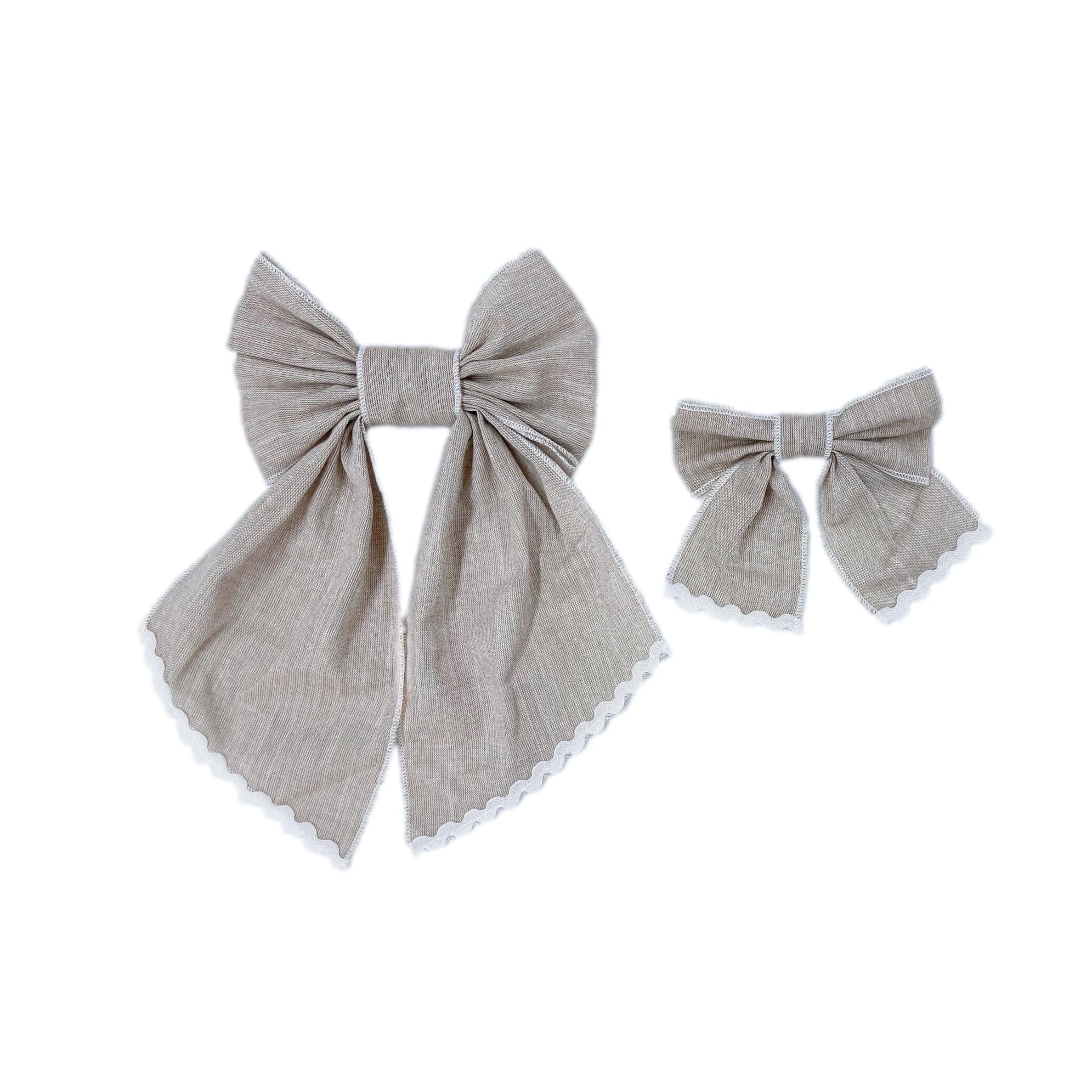 Ashlyn Linen Hair Bows - Petite Maison Kids
