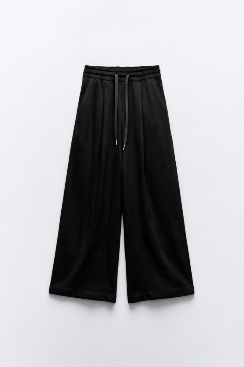 Max Simple Casual Drawstring Pants Black MSSG261065B