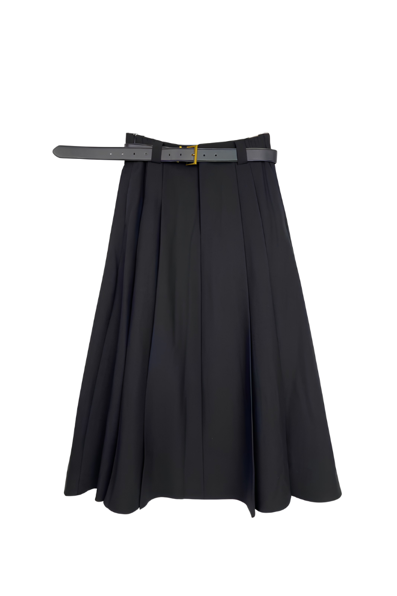 Max Simple Pleated Skirt Black MSSG260600B