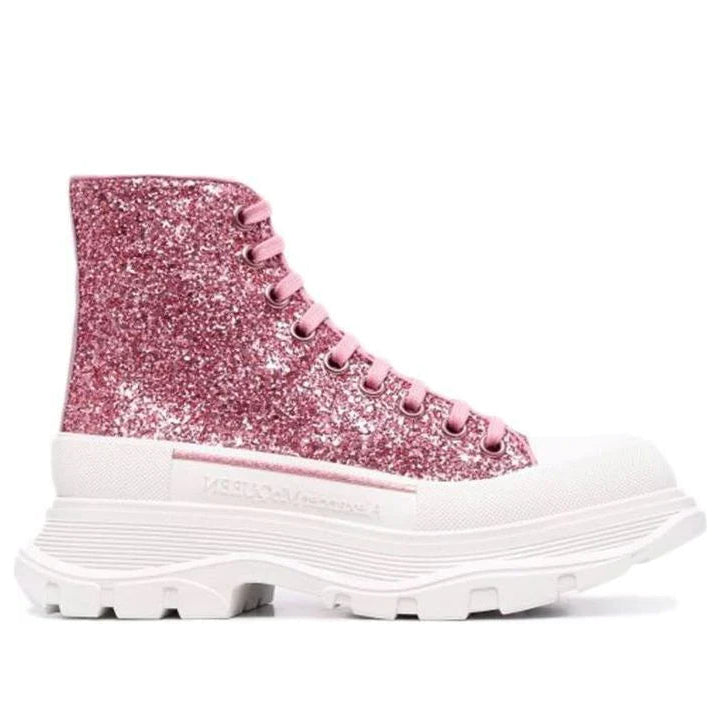 Alexander McQueen(WMNS) Tread Slick Glitter High-Top 'Pink White'