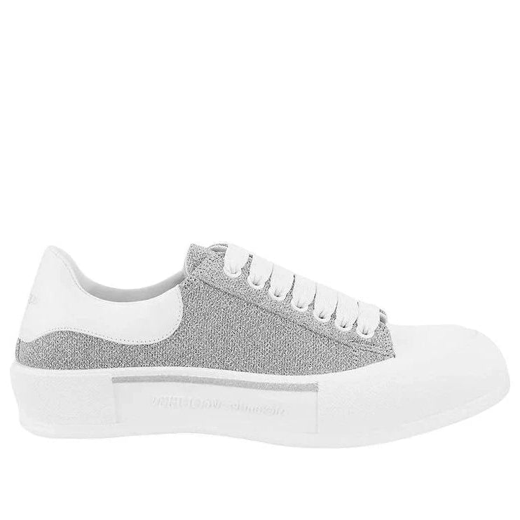 Alexander McQueenDeck Lace-Up Plimsoll Sneakers 'Grey White'