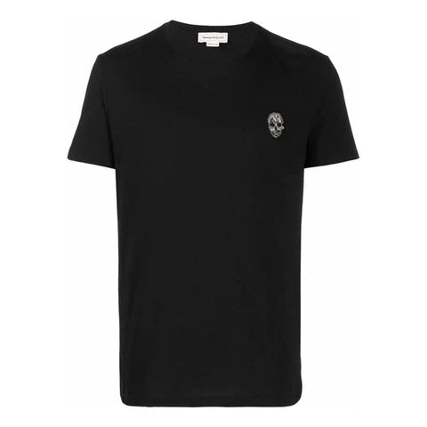 Alexander Mcqueen Skeleton Micro Mark Round Neck Short Sleeve