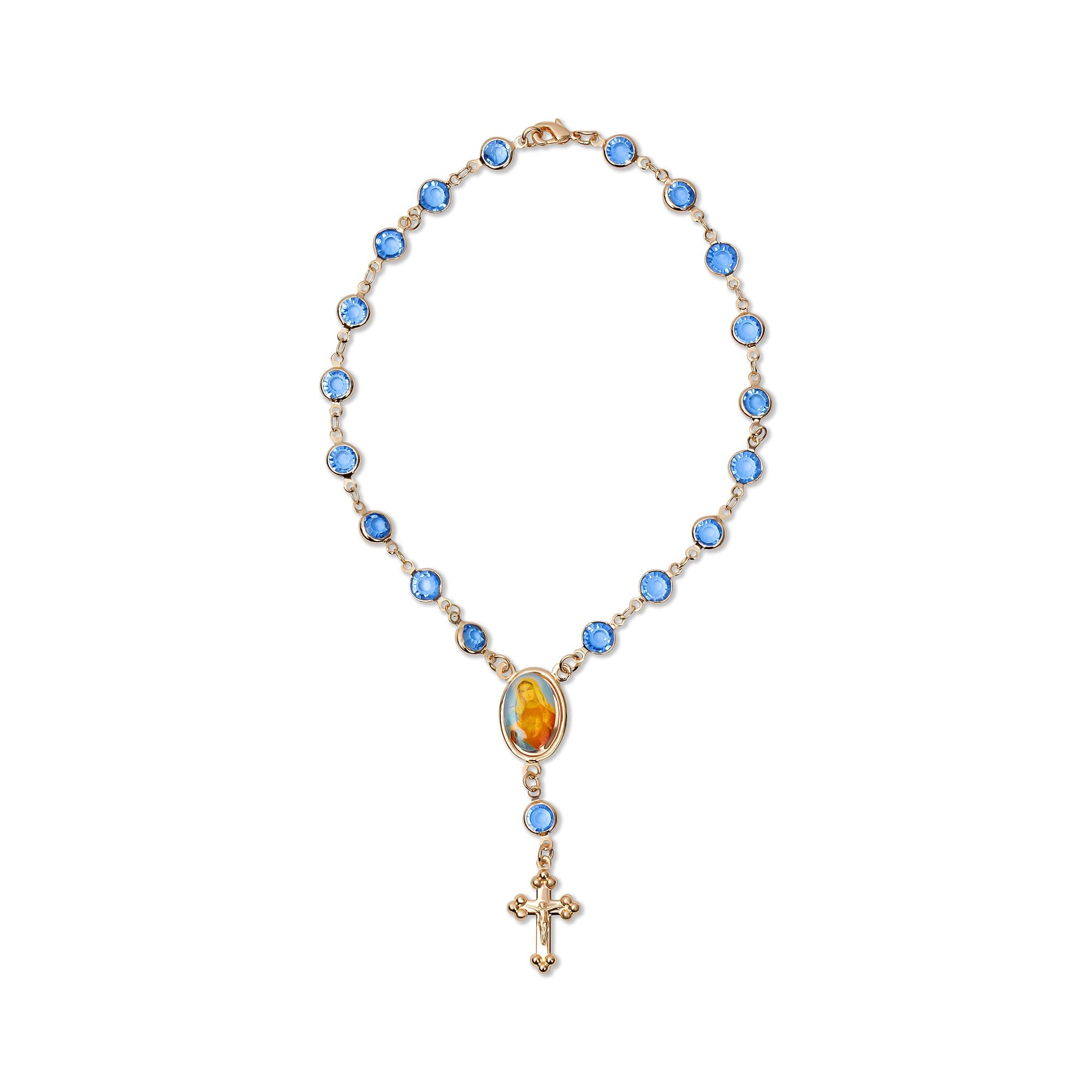 THE BLUE STONE ROSARY ANKLET - The M Jewelers