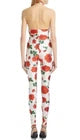 Saint Laurent Jumpsuit Jersey Rose Damas Craie Rouge Vert