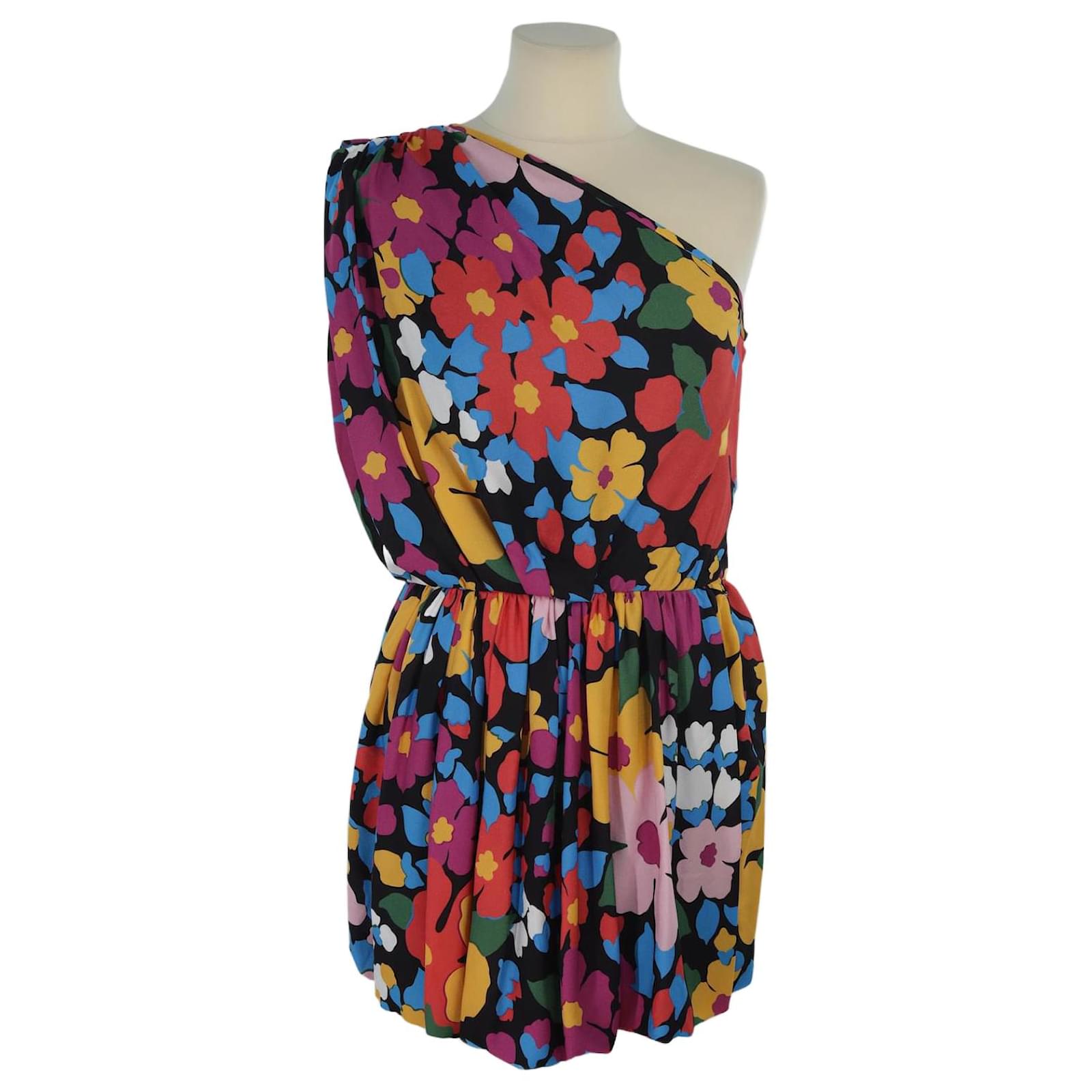 Saint Laurent Dress Sable Gisele Multico Multicolore